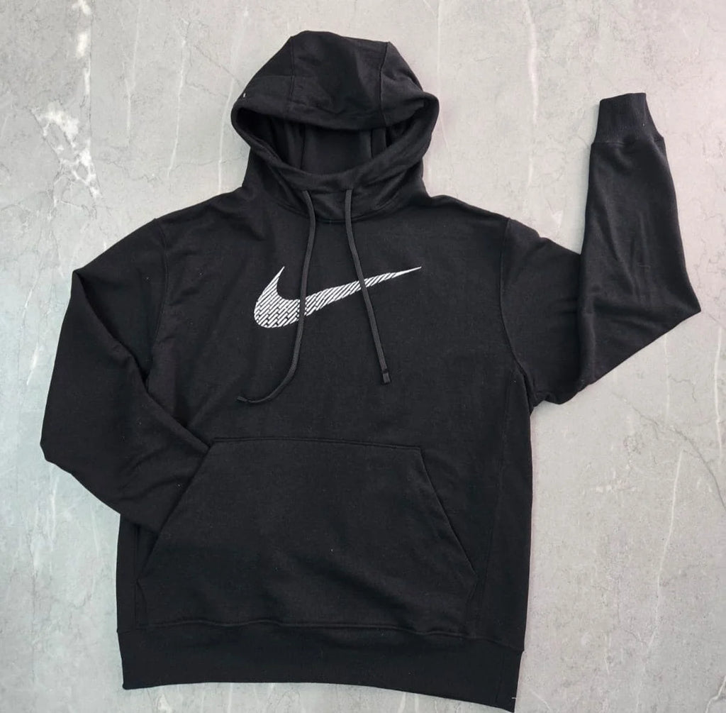 MOLETOM CANGURU NK SWOOSH BORDADO PRETO