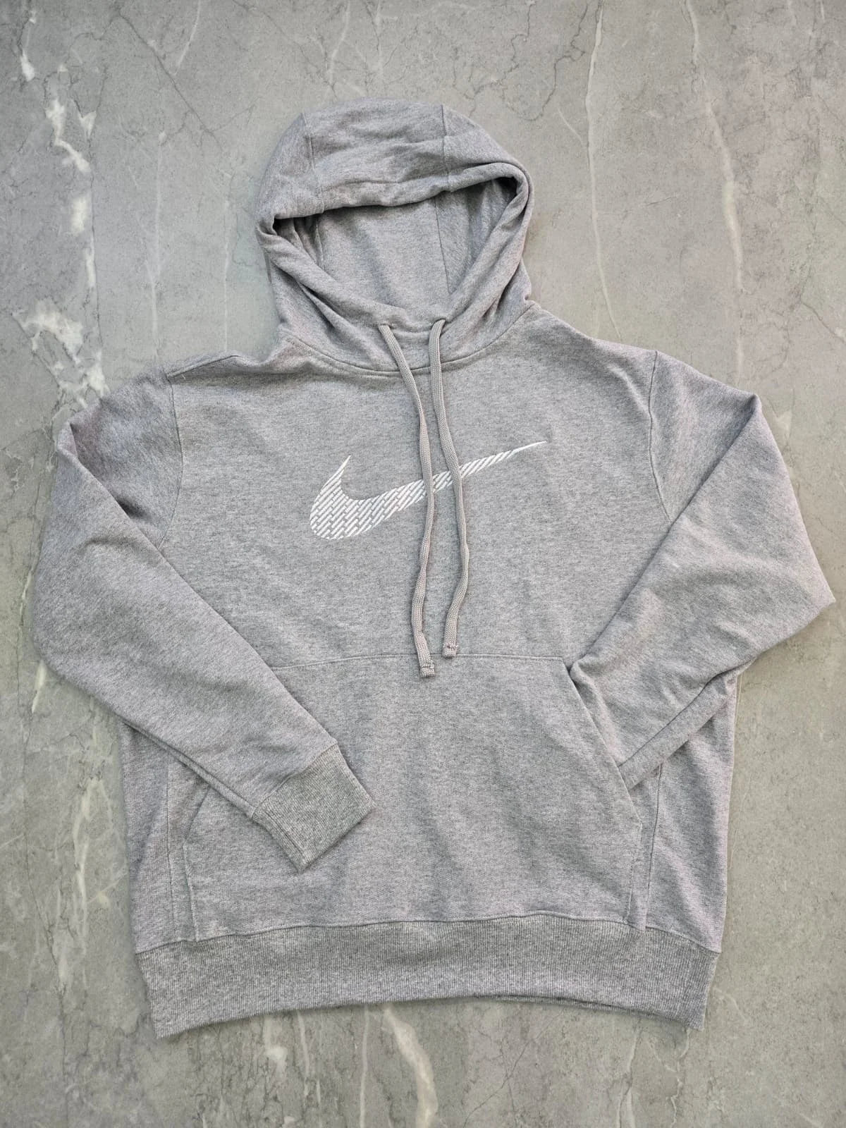 MOLETOM CANGURU NK SWOOSH BORDADO CINZA