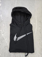 MOLETOM CANGURU NK SWOOSH BORDADO PRETO