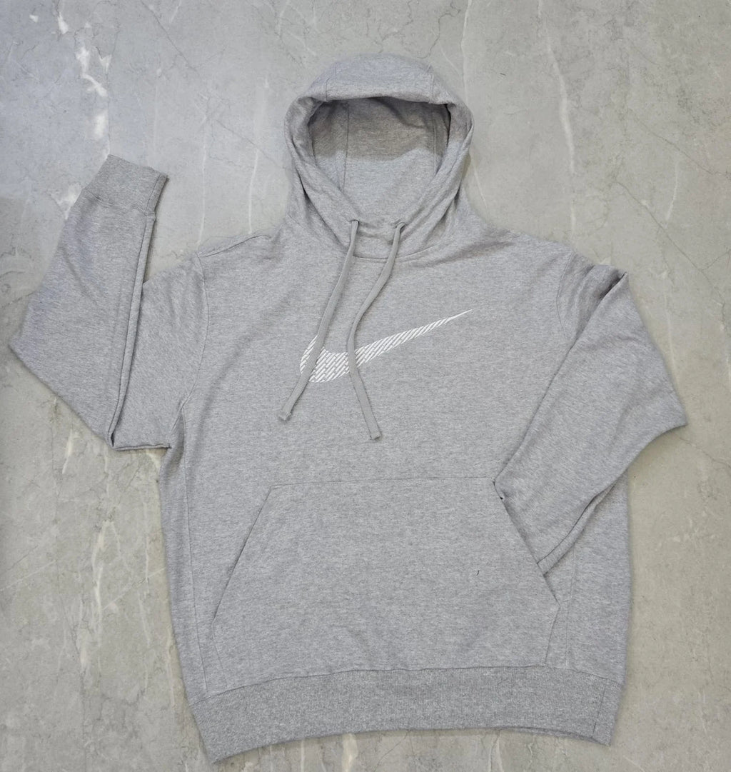 MOLETOM CANGURU NK SWOOSH BORDADO CINZA