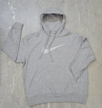 MOLETOM CANGURU NK SWOOSH BORDADO CINZA