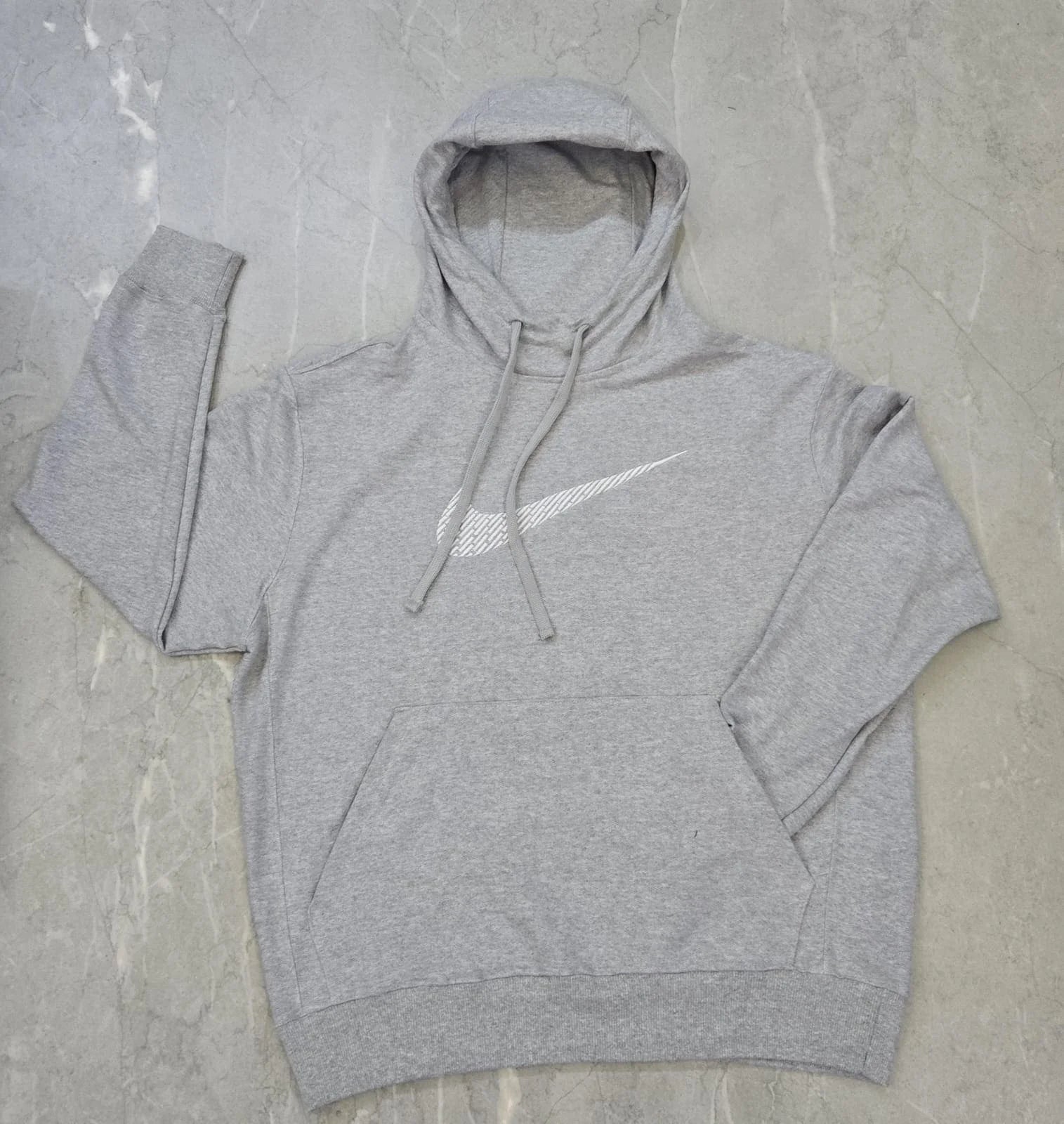 MOLETOM CANGURU NK SWOOSH BORDADO CINZA