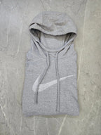 MOLETOM CANGURU NK SWOOSH BORDADO CINZA