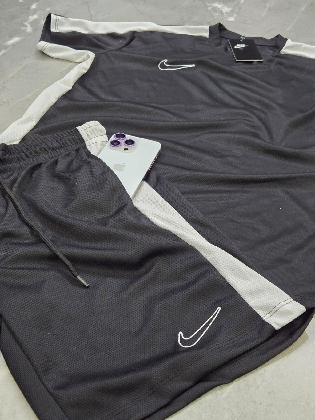 CONJUNTO NK ACADEMY DRI-FIT BORDADO PRETO